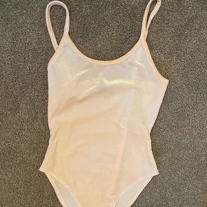 Pastel pink velvet bodysuit